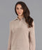 Womens Midweight Cotton Troyer Zip Neck Ribbed Jumper