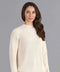 Womens Pure Cotton High Neck Raglan Jumper Ecru