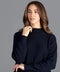 Womens Pure Cotton High Neck Raglan Jumper Navy