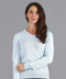 Womens Pure Cotton V-Neck Jumper Pale Blue