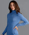 Womens Ultra-Fine Cotton Roll Neck Long Sleeve Jumper French Blue