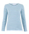Womens Ultra Fine Cotton Round Neck Breton Stripe Jumper