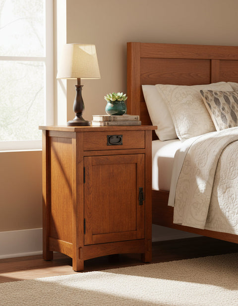 Mission / Arts and Crafts 1 Door, 1 Drawer Nightstand