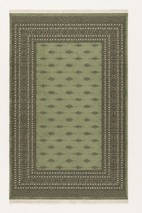 Hand-Knotted Pakistani Bokhara Rug – 100% Wool, size 9' x 12'