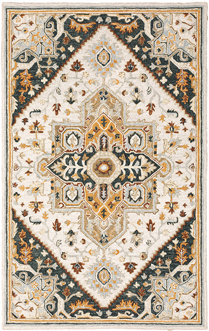 Medalia Alfresco Rug White/Mustard/Green