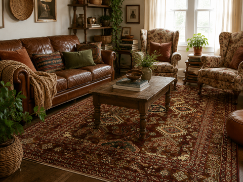 Hand-Knotted Vegetable Dye Kazak Rug from Pakistan, 9' 3" x 12'