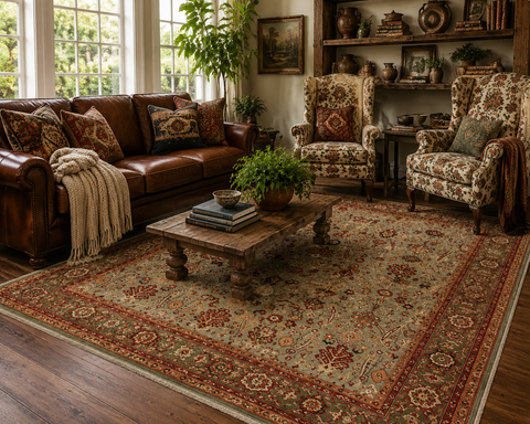 Hand-Knotted Vegetable Dye Sultanabad Rug from Pakistan, 8' 5" x 10'