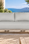 Paradiso Outdoor Solid Teak Wood Love seat - Gray Fabric