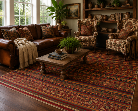 Hand-Knotted Vegetable Dye Bakhtiar Rug from Pakistan, 8' x 10'