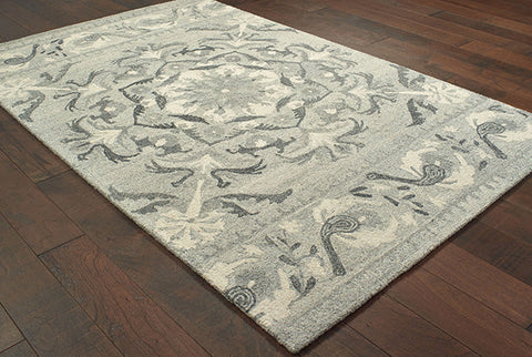 Medalia Craft Rug Grey/Green/White