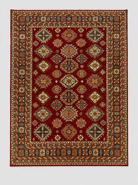 Hand-Knotted Vegetable Dye Kazak Rug from Pakistan, 10' 4" x 13' 5"