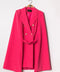Mid-Length Cape Jacket with Belt Fuchsia