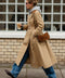 FALLING LEAVES WOVEN MIDI TRENCH COAT