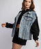 Drawstring Hooded Denim Jacket