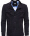 Navy Blue Cotton Trench Coat - Wessi