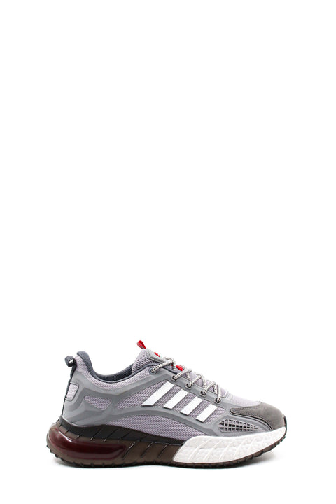 Men's Grey and White Athletic Running Sneakers - Wessi