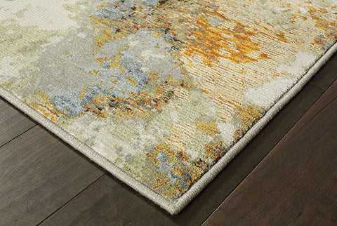 Fusion Contemporary Rug - Tan / Orange / Gray