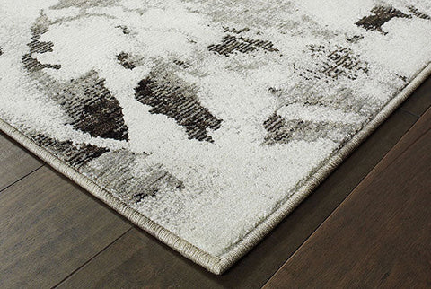 Fusion Contemporary Rug - Gray / Black / White