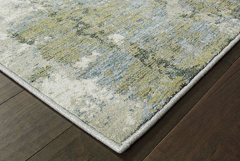 Fusion Contemporary Rug - Olive / Gray / Tan / Gray Blue