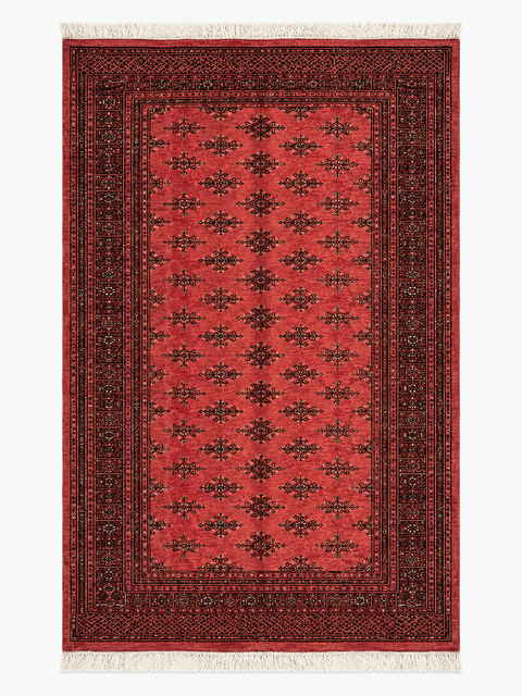 Hand-Knotted Pakistani Bokhara Rug – 100% Wool, 4'6 x 6'6