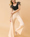 COUNTDOWN THE HOURS WOVEN FLARED PANTS