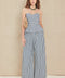 PORTSIDE STRIPE WOVEN WIDE LEG PANTS