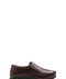 Brown Slip-On Leather Loafers-Wessi