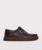 Dark Brown Textured Leather Lace-Up Casual Shoes for Men | Wessi