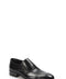 Men's Black Leather Slip-On Dress Shoes with Cap Toe - Wessi