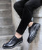 Black Thick Sole Derby Shoes-Wessi