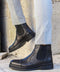 Men's Black Leather Chelsea Boots with Elastic Gussets - Wessi