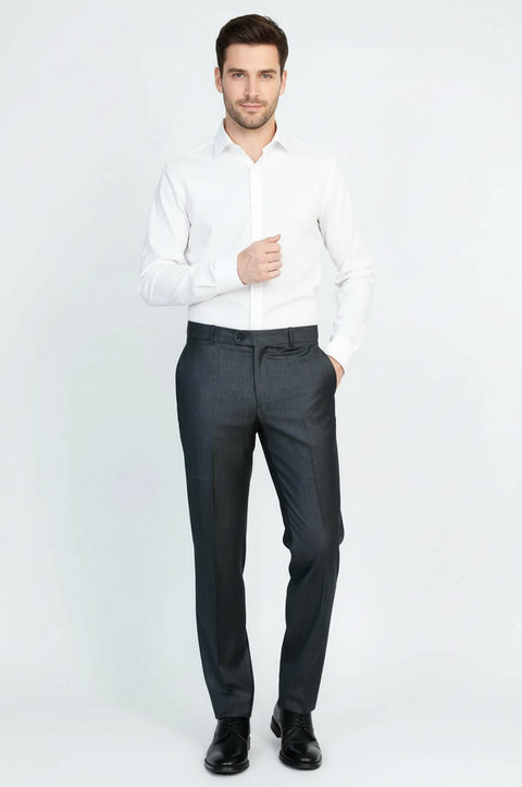 Anthracite Slim Fit Classic Cut Dress Trousers – Wessi