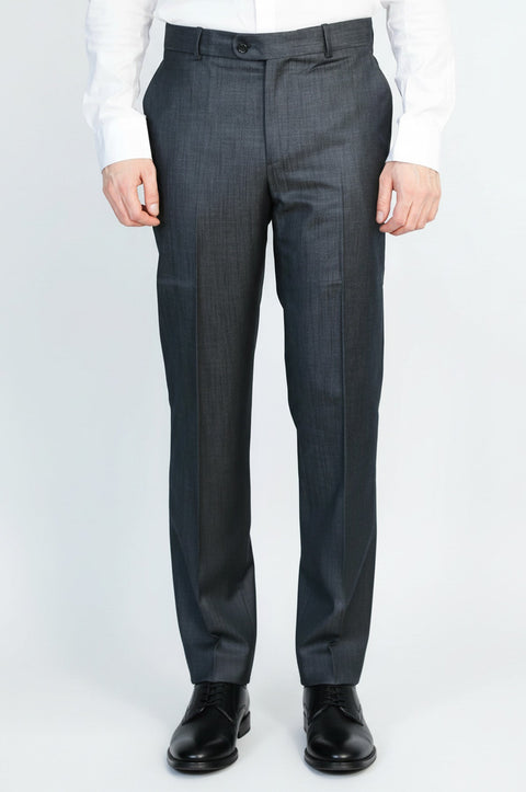 Anthracite Slim Fit Classic Cut Dress Trousers – Wessi