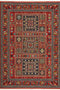 Medalia Area Rug - Burnt red. Burnt Orange. Yellow. Navy Blue