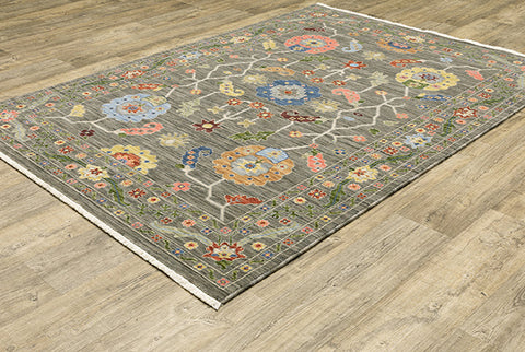 Medalia Area Rug - Gray. Blue. Peach. Yellow