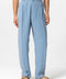 Men's Blue High-Waist Pleated Baggy Pants - Wessi