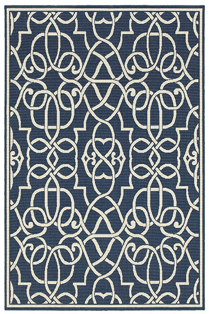 Medalia Meridian Indoor / Outdoor Rug Navy/White
