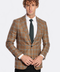 Checked Brown Men Blazer - Wessi