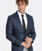 Checked Navy Blue Men Blazer - Wessi