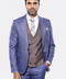 Checked Blue Men's Suit - Wessi