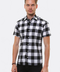 Checked Short Sleeve White-Black Men Shirt - Wessi
