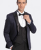 Patterned Combined Navy Blue Men Tuxedo - Wessi
