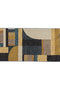 Flourish Contemporary Rug - Tan / Dark Gray / Burnt Yellow / Turquoise