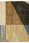 Flourish Contemporary Rug - Tan / Brown / Camel / Denim Blue