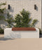 Tapered Bench with Wooden Planks - White GFRC Concrete Bench