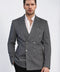 Black Pinstriped Slim Fit Double-Breasted Blazer with Silver Metal Buttons – Wessi