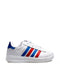 Men's White Leather Sneakers with Patriotic Stripe Details - Wessi
