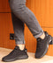 Men's Black Knit Sneakers with Lightweight Sole - Wessi