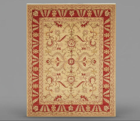 Hand-Knotted Sultanabad Vegetable-Dyed Wool Rug, 9" x 12" (K)