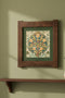 Arts & Crafts Mission Oak Framed Art with Floral Tree